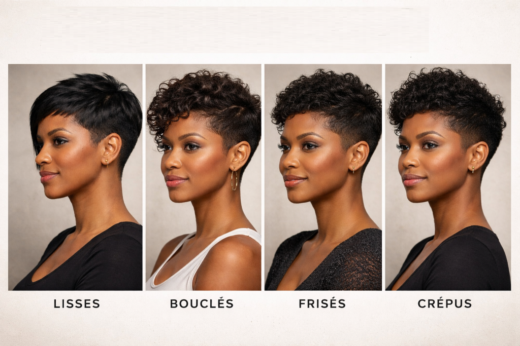pixie cut sur cheveux lisses